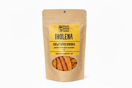 Chewy Dried Iholena Bananas - Orange Half Spears