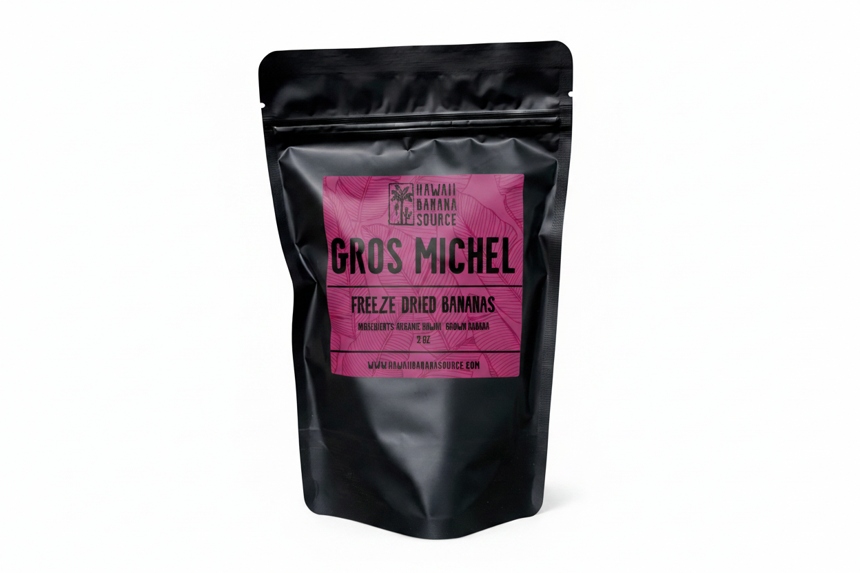 Freeze Dried Gros Michel Bananas Black Bag - Sharp